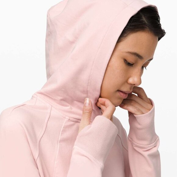 Lululemon Scuba Pullover hoodie, blush pink / Pink Bliss, thumb holes sweatshirt - Picture 3 of 10